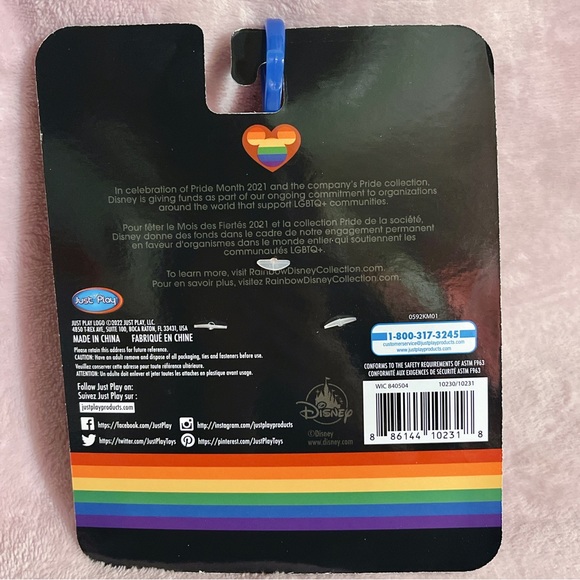 Disney Mickey Mouse Rainbow Pride Collection Plush Clip - Picture 4 of 6